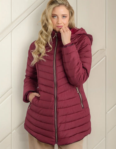 Parka Térmica Impermeable Mujer Con Forro Polar